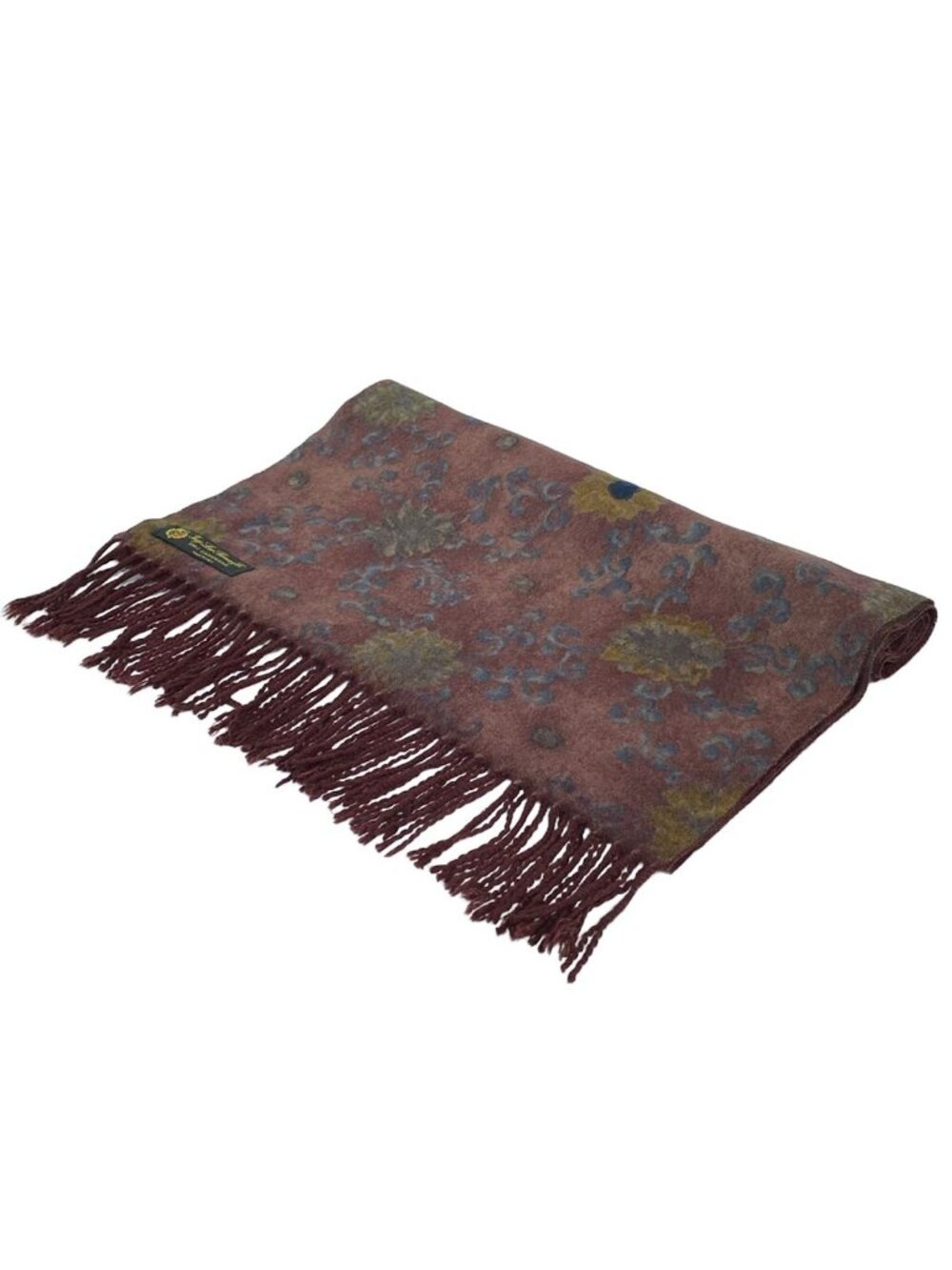 Loro Piana Shawl Bordeaux Dark Navy Multi Cashmere Scarf